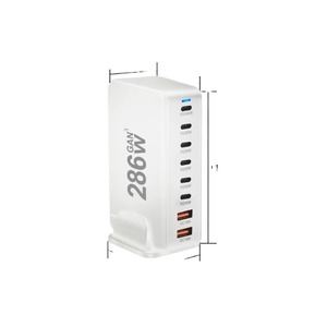 <span class=keywords><strong>Jmax</strong></span> 286W GaN 8 Ports Chargeur USB Station de charge pour plusieurs appareils Chargeur de voyage universel pour téléphone de bureau Noir Blanc - Product Image 3