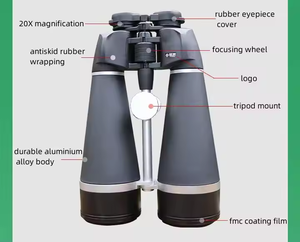 Binocolo Kunguang <span class=keywords><strong>KFS</strong></span> 20X80 di Alta Qualità con Rivestimento FMC, Nero, per Lunghe Distanze, Stabilizzazione dell'Immagine, Prisma BAK4, Garanzia di 1 Anno - Product Image 3