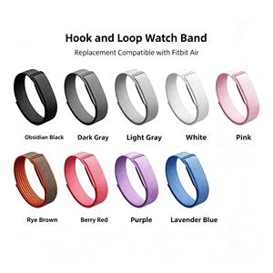 Bracelet de montre en nylon tissé réglable et résistant à la transpiration avec fermeture auto-agrippante, bracelet de sport respirant et souple, bracelet de remplacement pour Fitbit Air - Product Image 6