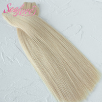 Extensions de cheveux humains Remy Genius Weft SL en stock, 18'', 20'', 22'', double épaisseur # Couleur blonde 613 en gros