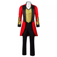 Baige Luxury Red Velvet Circus Ringmaster Underwear Men Greatest Showman Barnum Tailcoat Gold Embroidery Anime Suits Halloween