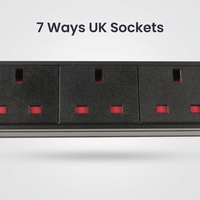 Unité de distribution d'énergie (PDU) de type britannique 1U de 19 pouces PDU en rack à 7 voies Unité de distribution d'énergie (PDU) de type britannique 19 pouces 1U Rack à 7 voies