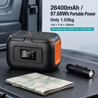 Station d'alimentation portable 97,68 Wh 120 W, alimentation de secours 26400 mAh, entrée AC/DC USB-C pour le camping, l'extérieur et la maison