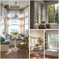 Ventana Corredera de Aluminio Moderna para Dormitorio, con Elevación, Dimensiones Personalizadas, Certificación Energy Star, para Apartamentos y Hoteles
