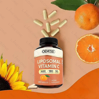 Capsules de Vitamine C Liposomale Ros Vitamine C 1650mg pour Adultes, Gencives Saignantes & Booster de Collagène