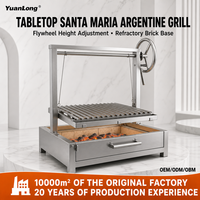 Parrilla argentine artisanale avec finition en acier inoxydable poli pour pique-niques et réunions de famille