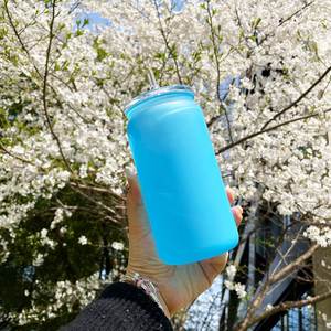 Bpa Free Colorful Kids 16Oz Can Shaped Cans <b>Cups</b> With Acrylic <b>Lids</b> <b>and</b> <b>Straws</b> for Uv Dtf Wraps - Product Image 2