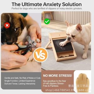 Tabla de madera para el cuidado de las uñas de perros con bandeja para premios, para el cuidado de las uñas y para rascarse - Product Image 5