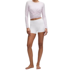 Veste de yoga sur mesure à bas prix, manches longues, coton premium, taille plus, t-shirt de fitness écologique pour femmes - Product Image 4