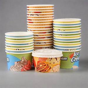 Gobelet en papier pour crème glacée à prix avantageux avec couvercle en papier, design personnalisé, logo, bol à crème glacée pour desserts froids - Product Image 4
