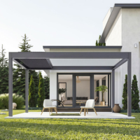 Pérgola Retráctil con Techo, Pérgola de Aluminio con Toldo Impermeable para Jardín o Patio Exterior