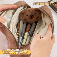 Trousse à crayons transparente avec grande capacité, sac de papeterie multifonctionnel, nouveau design de Meirad, idéal pour le stockage