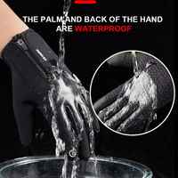 Gants de vélo imperméables et antidérapants pour hommes et femmes, pour le cyclisme et les sports de plein air, compatibles avec les écrans tactiles, noirs