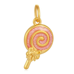 รองรับการปรับแต่งเครื่องประดับหรูหราจี้น่ารักสีทองชมพูอมยิ้มจี้ทอง24K จี้แฟชั่น - Product Image 1