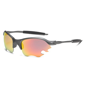 Lunettes de soleil de luxe LMA 5902 pour homme et femme, monture argentée, verres bleus, style Y2K, protection UV400, haute qualité, logo personnalisé - Product Image 4