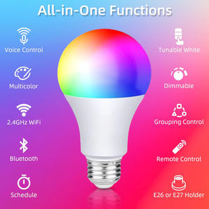 Ampoules LED intelligentes Tuya E26 E27 B22 9W BT Wifi, changement de couleur RGBCW, commande vocale Alexa <span class=keywords><strong>Homekit</strong></span> - Product Image 4