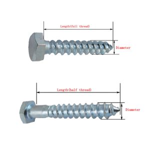 DIN 571 Carbon Steel 4.8 Grade Hex Head Zinc Plated <strong>Wood</strong> <strong>Screws</strong> for Wooden House Construction Metric Sizes M6-M12 Length - Product Image 1
