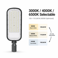 Luminaire LED CCT sélectionnable pour zone, 50W 100W 150W 200W, étanche IP65, montage sur poteau/entrée latérale/mural, 100LM/W, en aluminium moulé sous pression