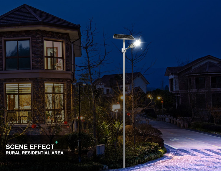 50W High Brightness Lithium Battery Energy Saving 3030 Chips led solar street light