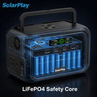Générateur solaire Solarplay 288Wh, station d'alimentation portable 300W, batterie LiFePO4 pour la sauvegarde à domicile
