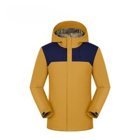 Veste à capuche rigide avec doublure en coton intégrée, coupe-vent, imperméable, respirante, fermeture éclair, chaude, pour la randonnée et le camping