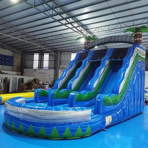 Tobogán Inflable Gigante <span class=keywords><strong>de</strong></span> PVC, Combinado <span class=keywords><strong>con</strong></span> <span class=keywords><strong>Piscina</strong></span>, Tobogán Acuático y Seco, <span class=keywords><strong>Casa</strong></span> <span class=keywords><strong>de</strong></span> Brinco, Parque <span class=keywords><strong>de</strong></span> Aventuras Azul y Verde, Parque <span class=keywords><strong>de</strong></span> Trampolines <span class=keywords><strong>para</strong></span> Diversión - Product Image 4
