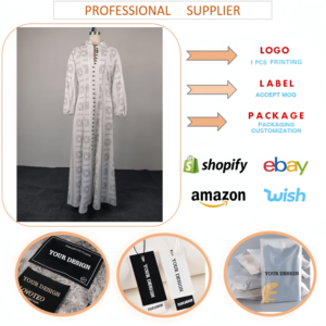 J244 <span class=keywords><strong>Abito</strong></span> Casual Trendy da <span class=keywords><strong>Donna</strong></span> con Stampa Africana, Vestito Lungo con Colletto Alto, Maniche Lunghe, Bottoni e Cintura in Vita, Linea A Fluida per Feste - Product Image 6