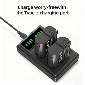 <span class=keywords><strong>Chargeur</strong></span> double emplacement portable PUJIMAX avec affichage du niveau de la batterie et 2 batteries 7,4 V EN-EL15 pour <span class=keywords><strong>Nikon</strong></span> D610 <span class=keywords><strong>D750</strong></span> D850 D7100 - Product Image 1