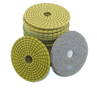 Disques de polissage humide en spirale de 4 pouces pour granit, béton et pierre 50-3000 #   Grit