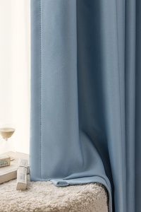 Tela de cortinas de poliéster de lujo de Color azul opaco alto de estilo moderno para sala de estar, ventanas de dormitorio de Hotel - Product Image 5