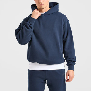 Sweat à capuche unisexe vintage de qualité supérieure, coupe classique, streetwear d'hiver, avec poche, en molleton bouclette, coton lourd écologique - Product Image 1