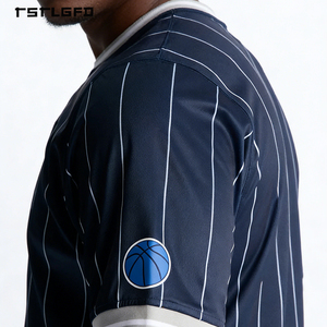 Camisetas Polo de Alta Gama Personalizadas con Rayas Azules, OEM/ODM, de Secado Rápido, con Estampado Gráfico en Poliéster, para Hombre, Estilo Vintage Deportivo - Product Image 4