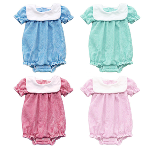 儿童服装 灯芯绒兄弟姐妹套装 幼儿女孩镶边背带泡泡连身衣连裙套装 夏季儿童服装 - Product Image 2