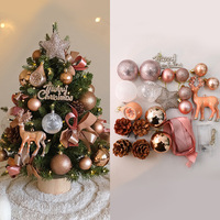 Kit DIY Mini Arbre de Noël de Table, Ensemble de Décoration d'Arbre Artificiel Compact avec Ornements, Décoration de Bureau et de Maison pour les Fêtes