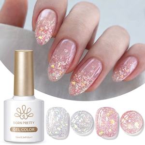 BORN PRETTY OEM Gel de Uñas con Lentejuelas de Colores Personalizado con Logotipo, Gel Brillante Blanco Lechoso con Destellos UV para Salón de Uñas - Product Image 1