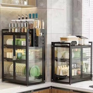 Large Capacity Kitchen Storage Cabinet Multi-layer Bowls Dishes Storage Shelf Dustproof <strong>Cupboard</strong> with <strong>Doors</strong> - Product Image 1