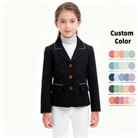 Veste d'équitation pour enfants, extensible dans quatre directions, avec bandes contrastées blanches, vêtements d'équitation pour enfants, veste de concours équestre