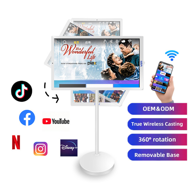 VSTI 22-Inch Portable Android 13 Smart TV with LED Backlight Wireless Fitness Battery-Power Touch Screen Mini TV