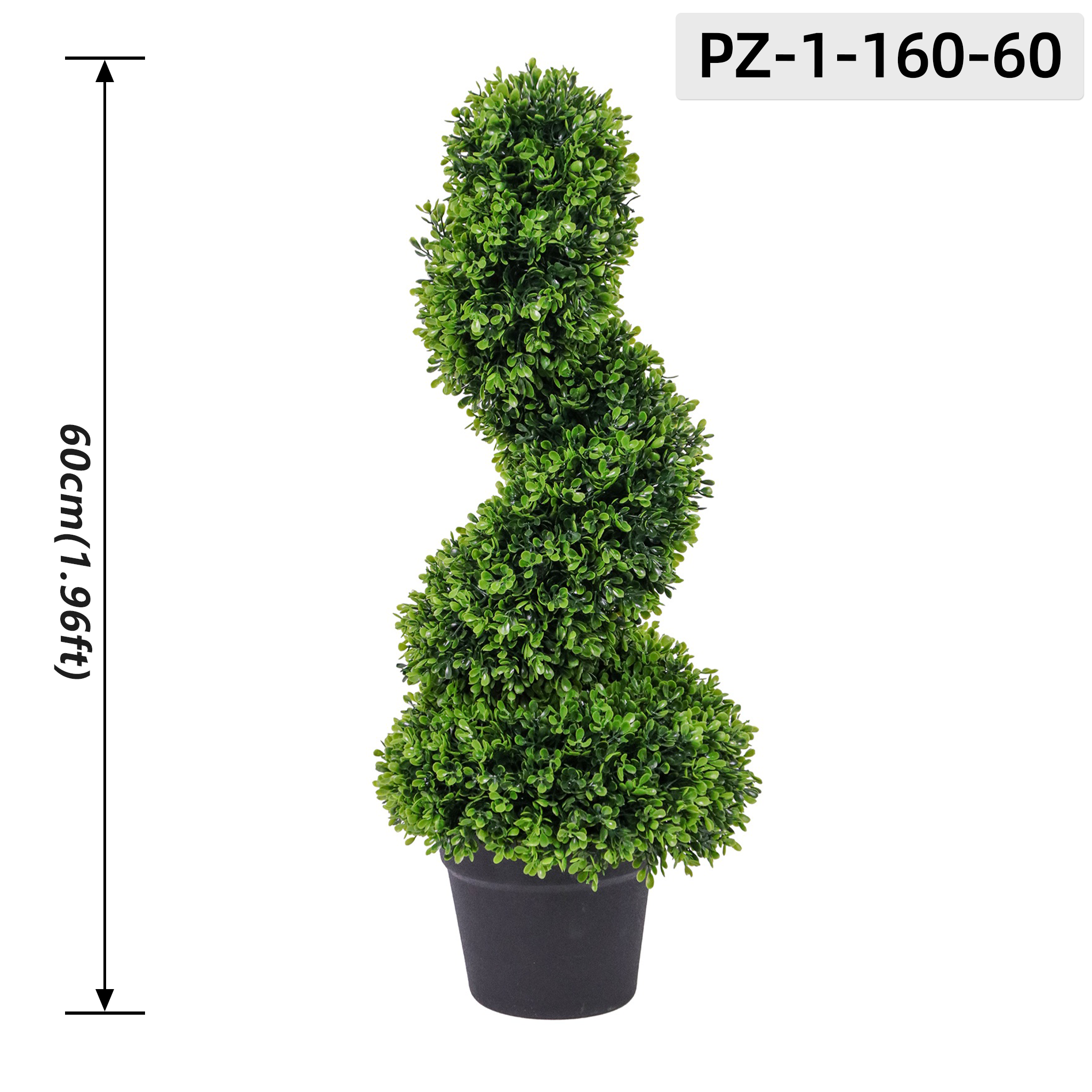 Classic Light Green Spiral Topiary (60cm / 1.96ft)