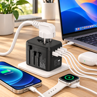 Adaptor Charger Cepat USB PD 20W Ukuran Ringkas Grosir Pabrik Kantravel, Adaptor Steker Perjalanan Universal Internasional