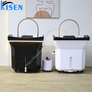 ถังเก็บน้ำเคลื่อนที่ Kisen 60 ลิตร อ่างสระผมแบบพกพา อุปกรณ์ทำสปาผมพร้อมไฟ LED ระบบไอน้ำหมุนเวียน - Product Image 5