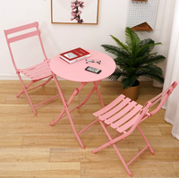 Tables pliantes d'extérieur modernes, chaises de patio 2/4/6 Set table et chaises pliantes en métal et acier