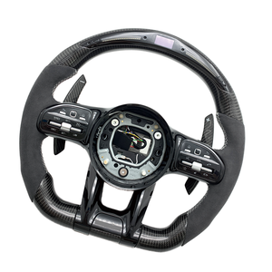 Volant en cuir perforé noir style carbone pour <span class=keywords><strong>Mercedes</strong></span> Benz W213 C238 W463 W464 W222 C217 CLS C257 W205 C63 AMG - Product Image 1