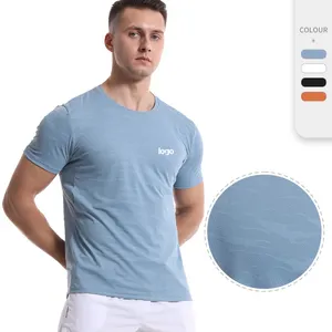 T-shirts de sublimation coupe sèche unie t-shirts de sport vierges 95 polyester 5 t-shirt en spandex t-shirts de course en gros