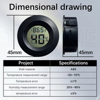 Thermomètre hygromètre numérique mini Printex pour boîte de rangement de filament d'imprimante 3D, moniteur intégré LCD de température et d'humidité
