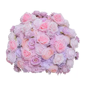 XA Custom 3D Wedding Rose & pony Artificial Pink Flower Wall Panel for Photo booth Backdrop