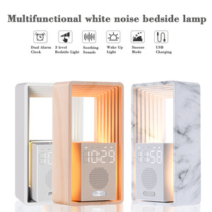 100-240V Powered Hiện Đại Phong Cách Bảng Bàn Kỹ Thuật Số Đồng Hồ Báo Thức Nhà Phòng Ngủ Đầu Giường 24 Giờ <span class=keywords><strong>LED</strong></span> Ánh Sáng Ban Đêm Đèn Âm Nhạc Đồng Hồ Báo Thức - Product Image 4