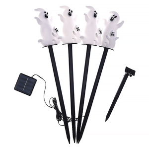 Luces LED de jardín con forma de fantasma para Halloween, decoración exterior de plástico con forma de fantasma, 4 estacas en un set, luz decorativa para fiestas - Product Image 5