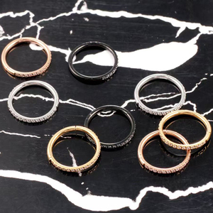 ASTM F136 G23 Titanium 1PCS <span class=keywords><strong>micro</strong></span> chèn cơ thể piercing đồ trang sức dát Zircon mũi vòng Hoop mũi Studs cho món quà 6-12mm Vòng mũi - Product Image 2