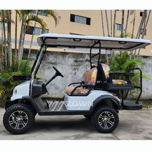 Carrito de Golf Blanco Reforzado de 4 Plazas con Neumáticos para Lodo de Patrón Profundo y Chasis Amortiguador para Campismo en Montaña y Viajes Todoterreno - Product Image 1